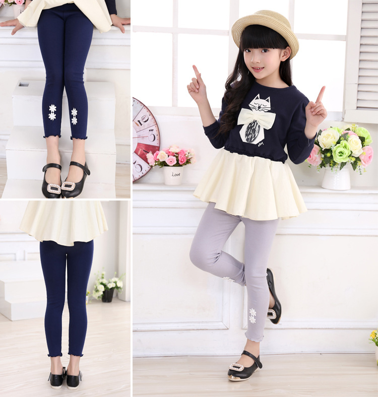 กางเกงเลคกิ้งเด็กหญิง 1-5 ขวบ 95%Cotton เนื้อนิ่ม (เด็กสูง 80-100 ซม.)