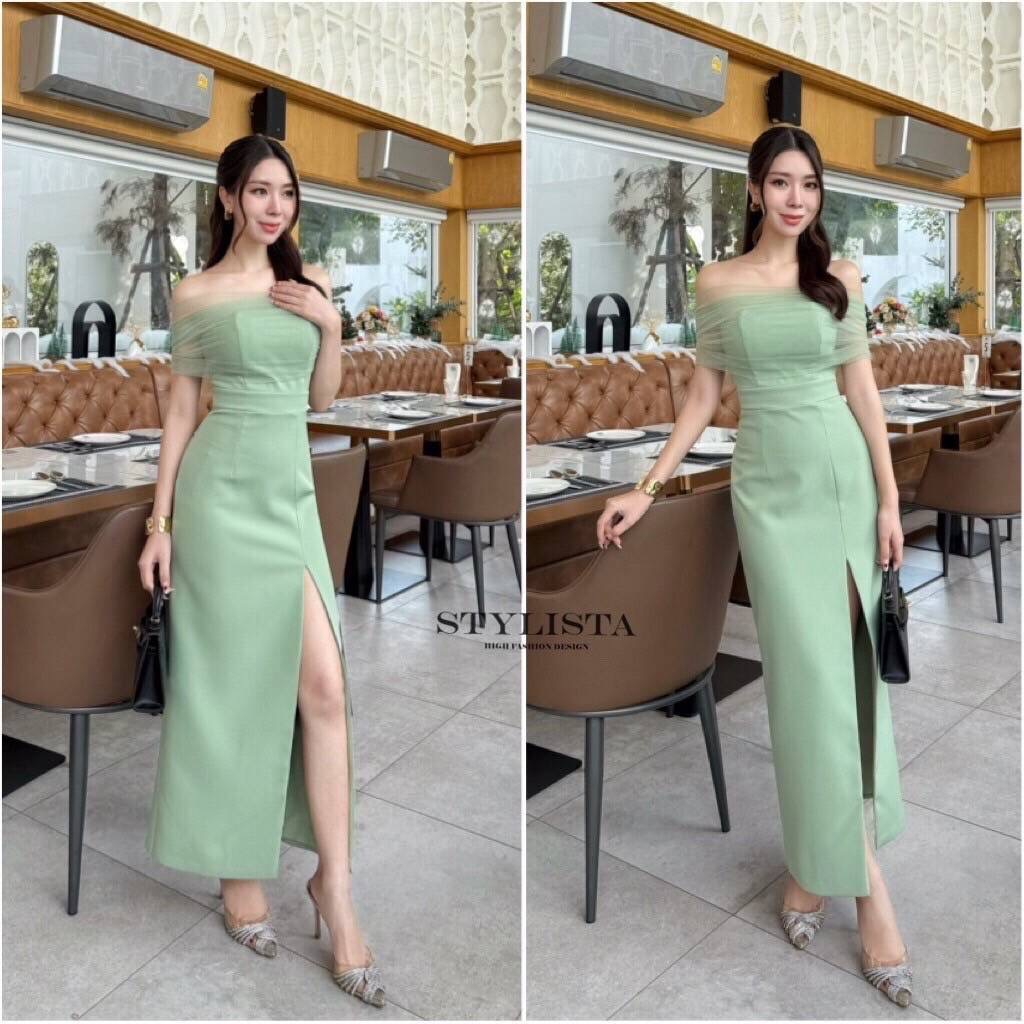 เดรสใส่สวยดูดี ต้องมีติดตู้ไว้เลย แพลตเทินดีงา ใส่สบาย : สินค้าคุณภาพ (พร้อมส่ง)