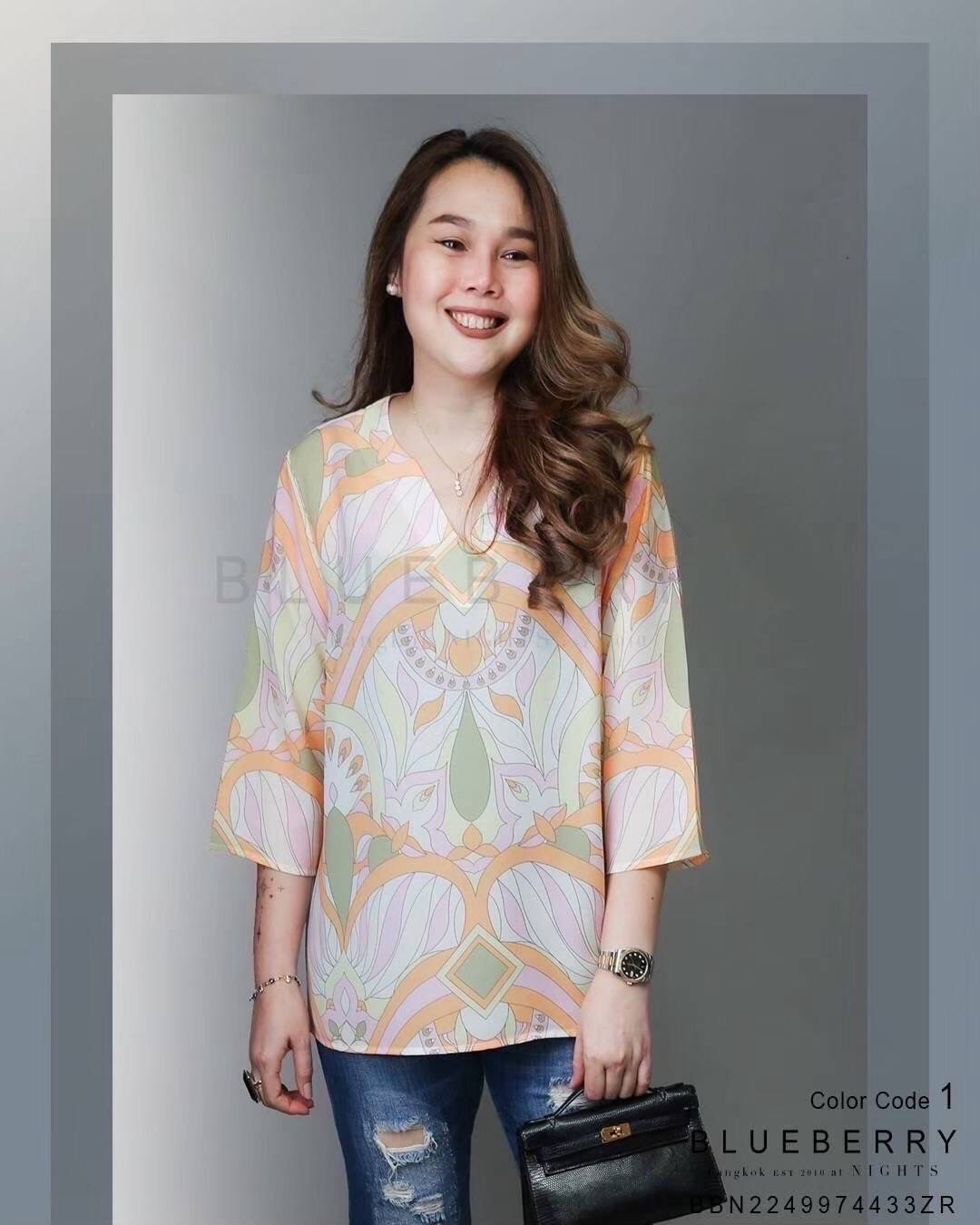 เสื้อเชิ้ต พรีเมี่ยมทีเชิ้ตคอวี ใส่สบายสวยสุดหรู พิมพ์ลายแบรนด์เนม ใส่สบาย : สินค้าคุณภาพ (พร้อมส่ง)