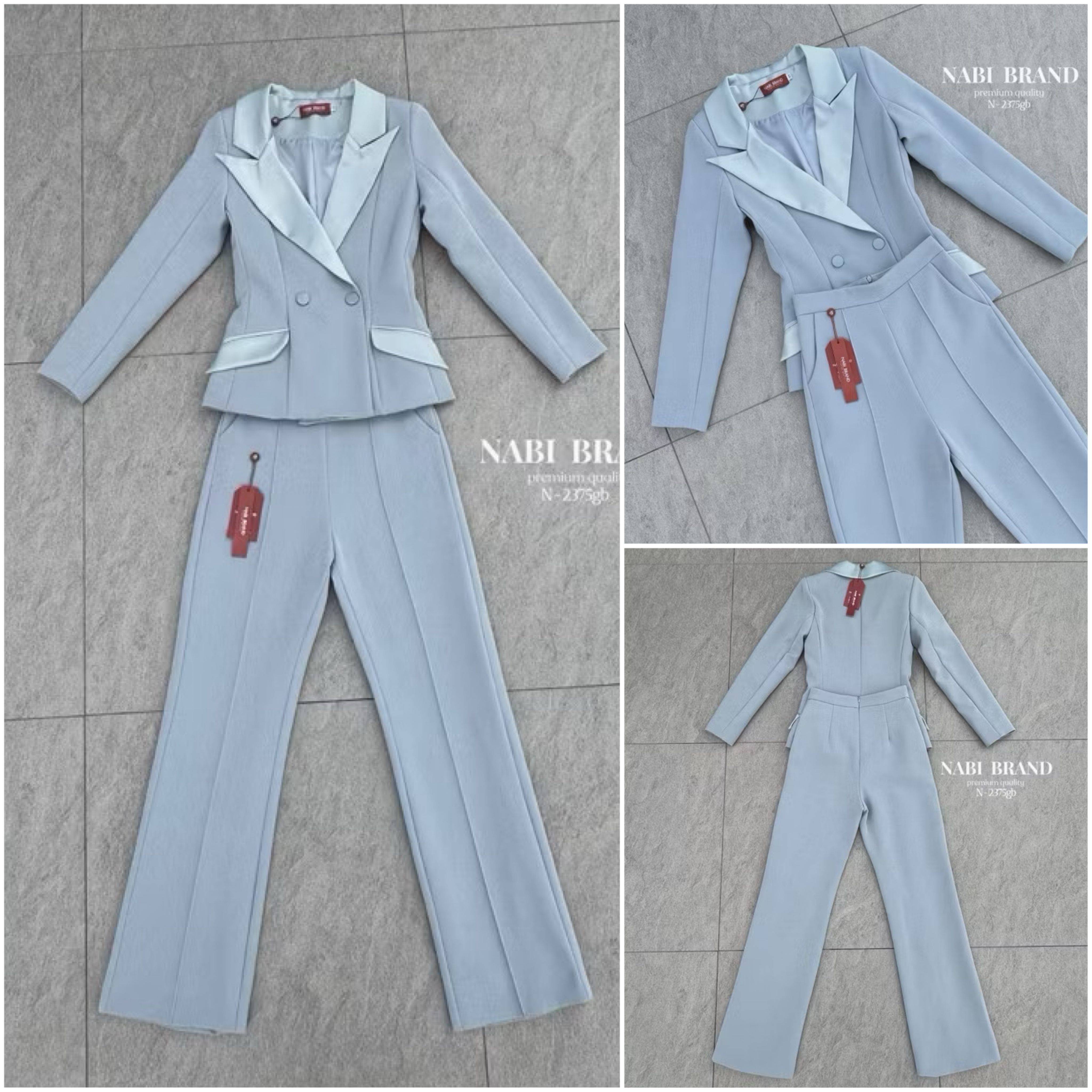 Set สูท2ชิ้น เสื้อแขนยาว+กางเกงขายาว ดีเทลเรียบหรู เสื้อคอปกเงา ดูแพงมาก กระดุมสองเม็ด มีกระเป๋าสองข้างใช้งานได้จริง กางเกงทรงเองสูง ใส่สบาย : สินค้าคุณภาพ (พร้อมส่ง)