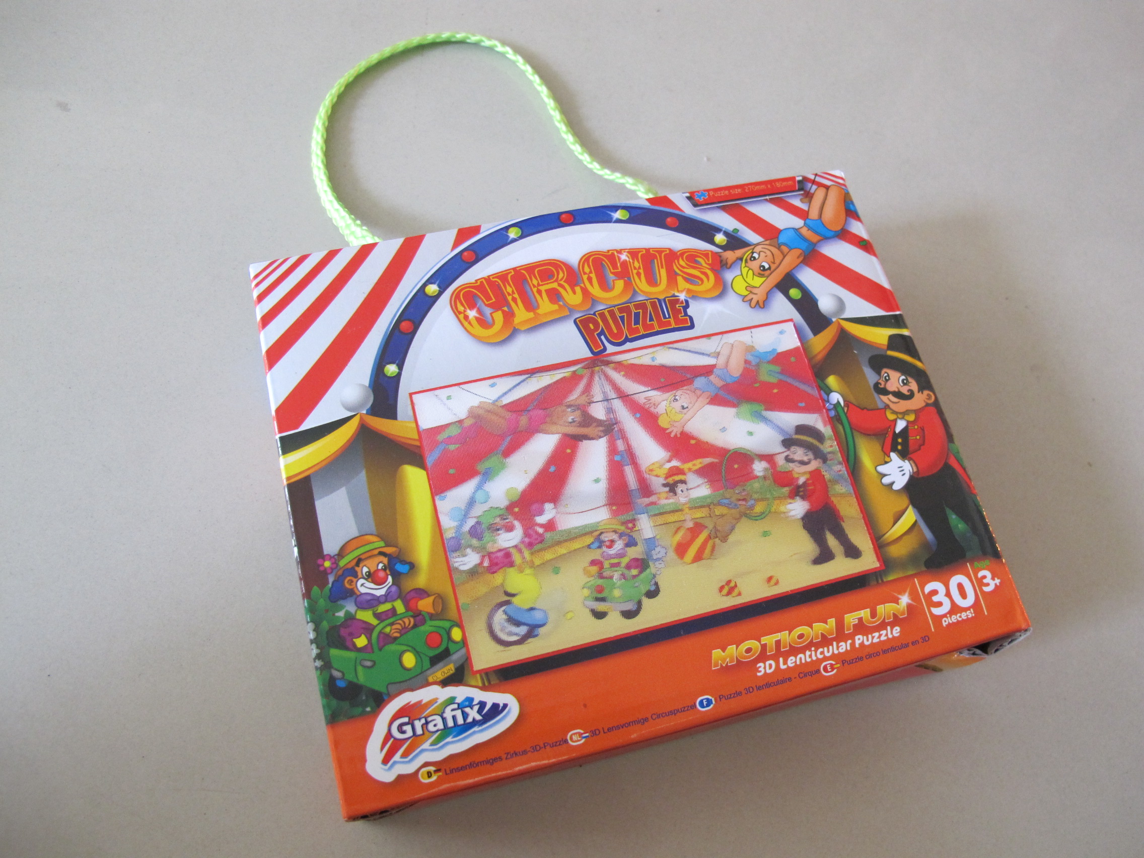 Grafix Motion Fun 3D Lenticular Puzzle : Circus Puzzle 30 pieces จิ๊กซอว์ภาพเคลื่อนไหว 30 ชิ้น ละครสัตว์