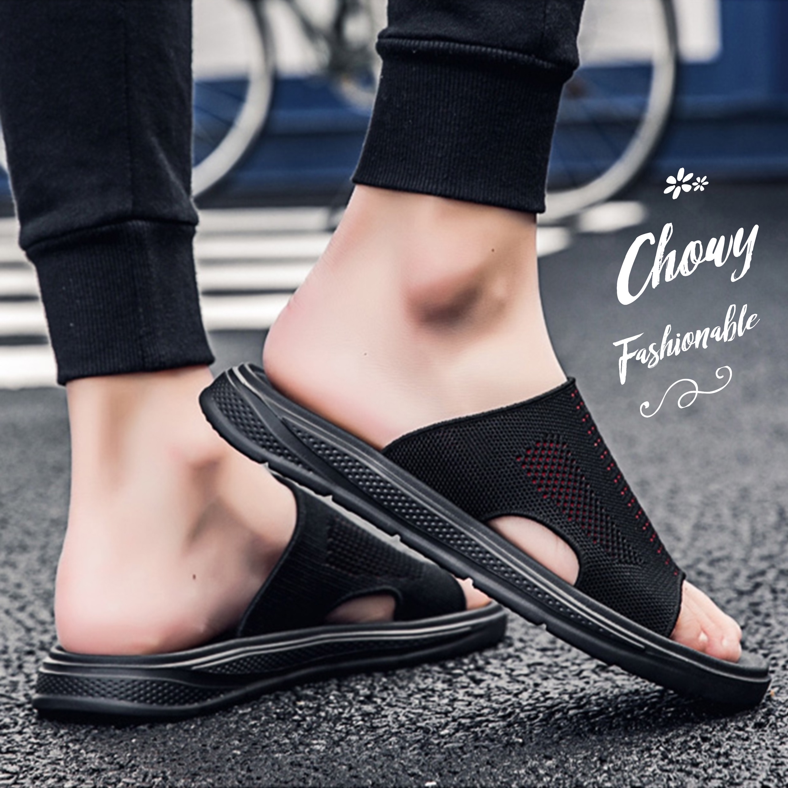 รองเท้าแตะผู้ชาย ไซส์ 42-45 Ventilate Sandal Shoes แตะสวมผู้ชาย Chowy KR1057RD