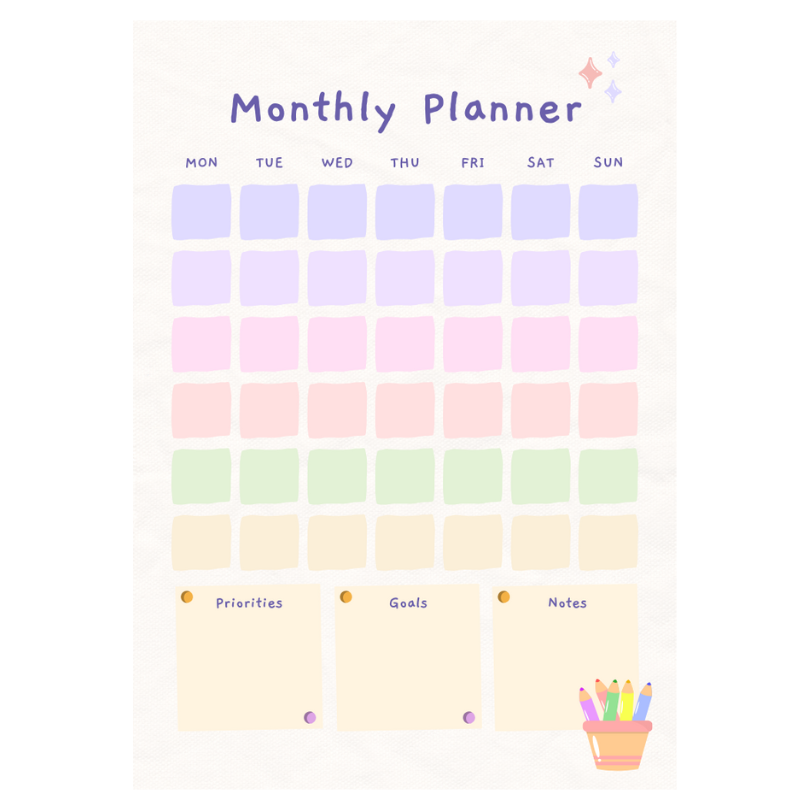 Planner ติดผนัง ติดตู้เย็น ขนาด A4 เคลือบแข็ง PVC