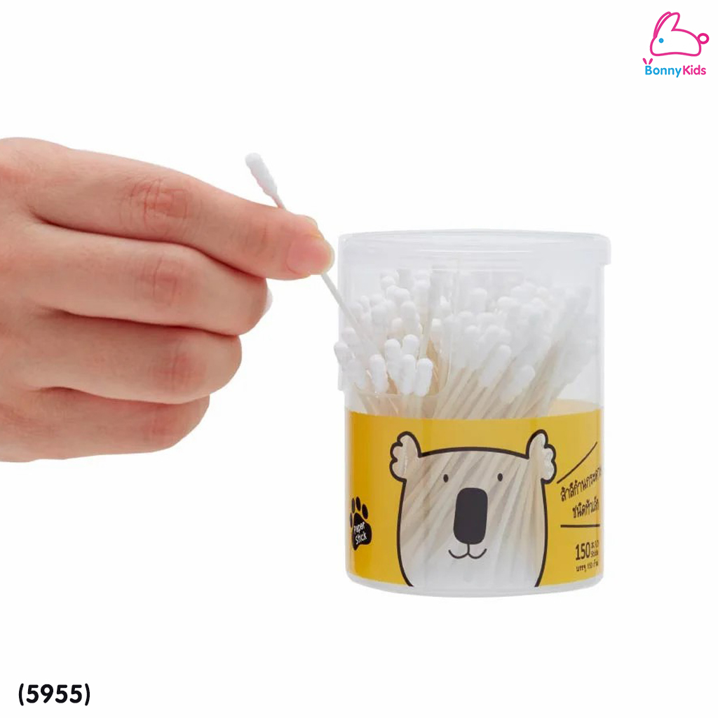(5955) Baby Moby (เบบี้โมบี้) Mini Cotton Buds คอตตอนบัต ชนิดหัวเล็ก สำลีก้านกระดาษ (กระปุกละ 150 ก้าน)
