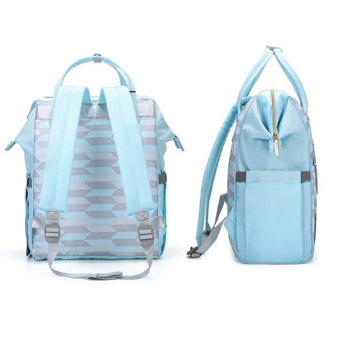 mommore กระเป๋าคุณแม่ กระเป๋าสัมภาระคุณแม่ กระเป๋าแม่ลูกอ่อน รูปแบบทันสมัย กันน้ำ พร้อมแผ่นรองเปลี่ยนผ้าอ้อม คุณภาพสูง เหมาะสำหรับเดินทางมาก (ฺLight Blue)