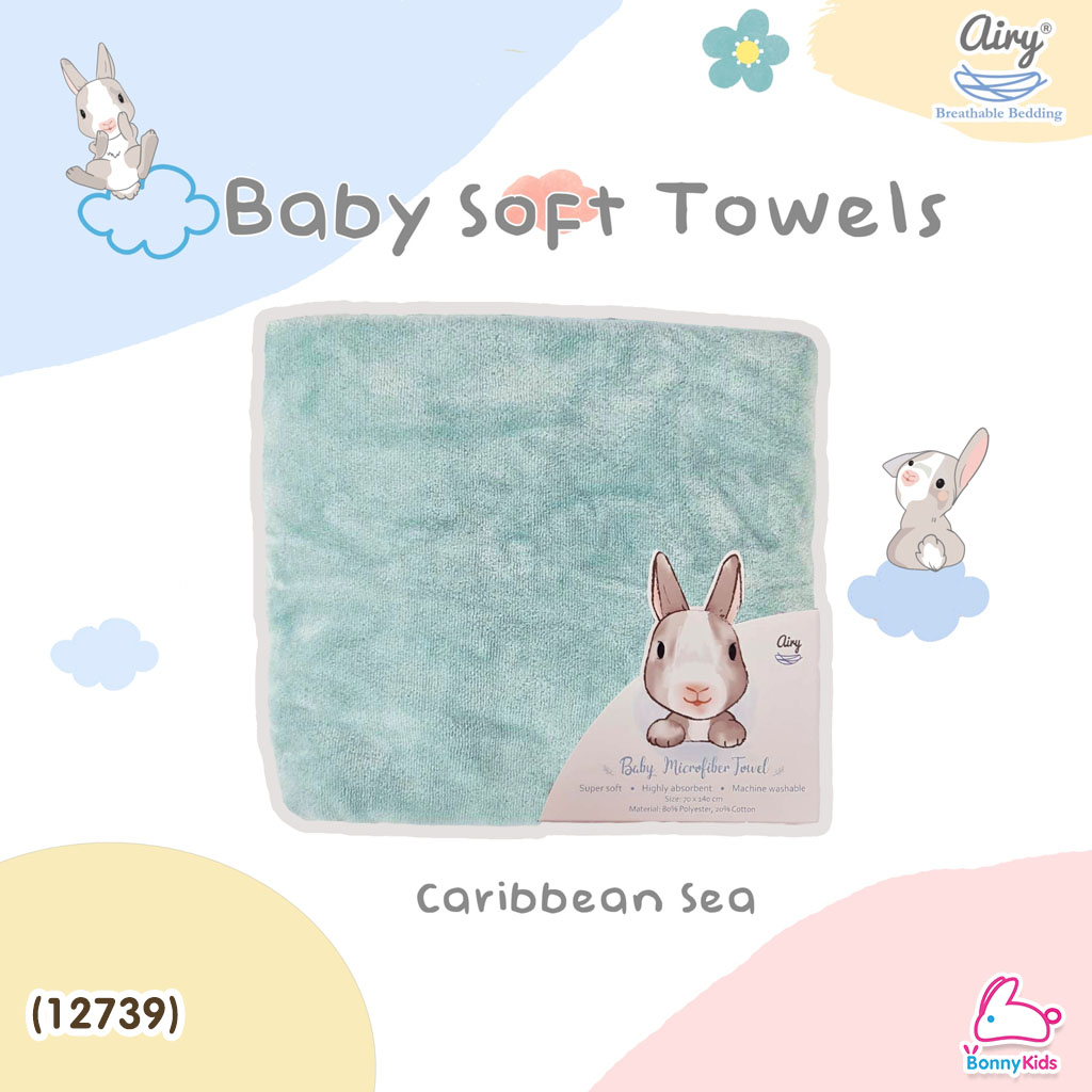 (12739) Airy (แอร์รี่) Baby Soft Towelsผ้าเช็ดตัวไมโครไฟเบอร์ ขนาด70*140cm.