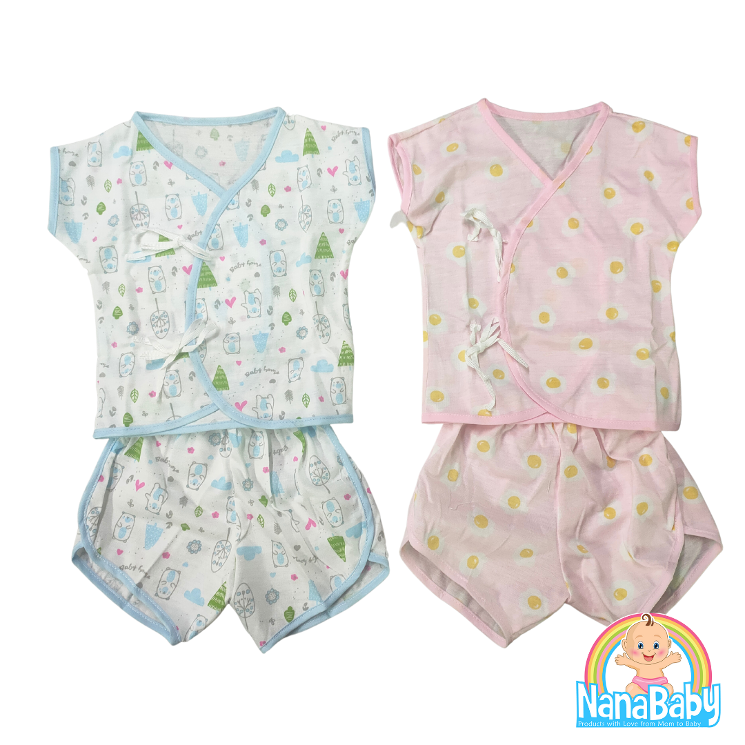 ชุดเด็กแรกเกิด ชุดเด็กอ่อน ผูกป้ายหน้า ผ้าฝ้ายนิ่ม 100%Cotton สำหรับเด็กวัย 0-3 เดือน (ราคาต่อ 1 ชุด)