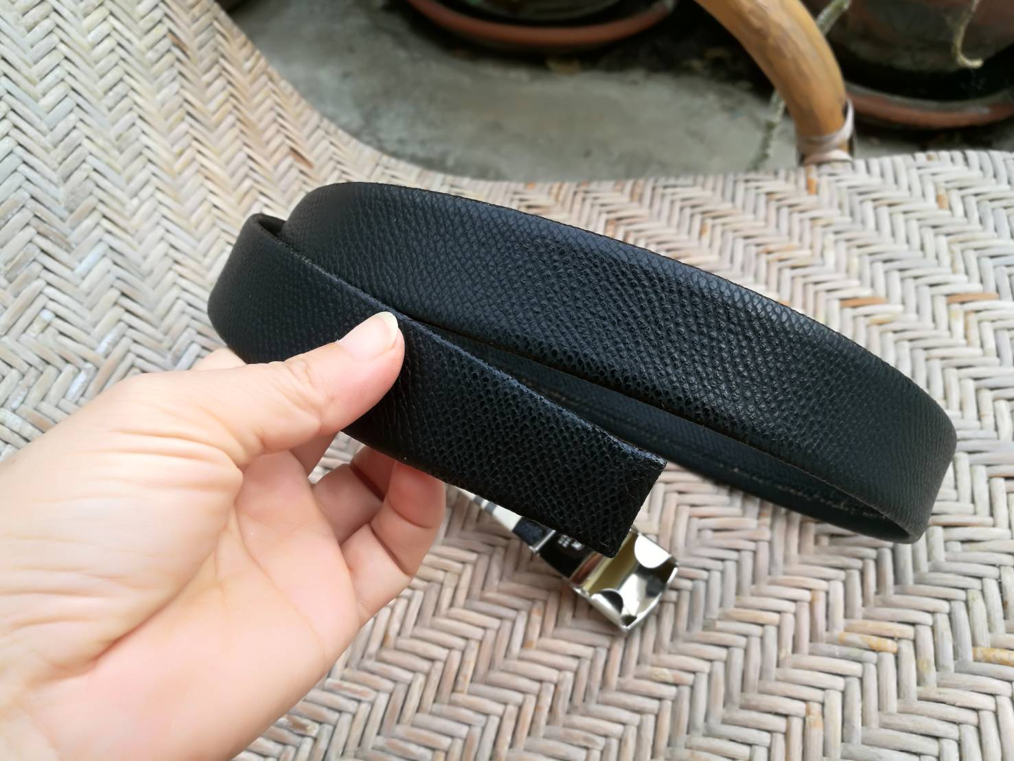 เข็มขัดชาย หนังสีดำ สวยมาก