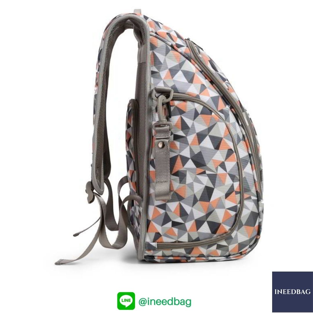 Ecosusi กระเป๋าคุณแม่ กระเป๋าสัมภาระคุณแม่ กระเป๋าแม่ลูกอ่อน แบบเป้ มาพร้อมแผ่นรองเปลี่ยนผ้าอ้อม, สายคล้องรถเข็น, ช่องเก็บความร้อน-เย็น, ช่องเก็บทิชชู่เปียก (Light Orange)