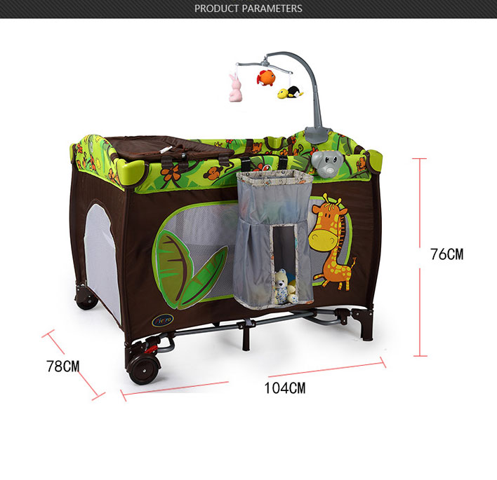 เปลนอนเด็ก Playpen เพเพล ลายยีราฟ พร้อมโมบายและถุงใส่ผ้าอ้อม
