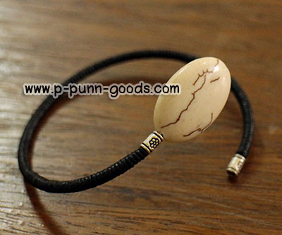 กำไลพันเชือกเทียน หินเทอร์ควอยส์ขาว