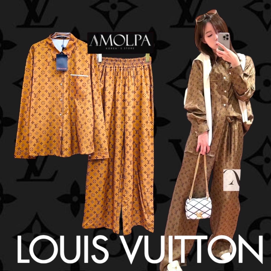 SET PAJAMAS LV งานใหม่ ตัวเสื้อเป็นเชิ้ต LOUIS VUITTON เด่นเป็นสง่า มาพร้อมกางเกงขายาว ใส่เข้ากันลงตัว งานน่ารักมาก ผ้าดี๊ดีย์ เนื้อผ้าดีมากๆค่ะค๊าลูกค้า ใส่แล้วเย็นๆ ใส่สบาย : สินค้าคุณภาพ (พร้อมส่ง)