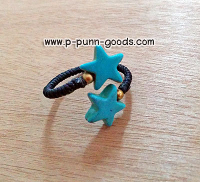 แหวนพันเชือกเทียน จี้เทอร์ควอยส์รูปดาว