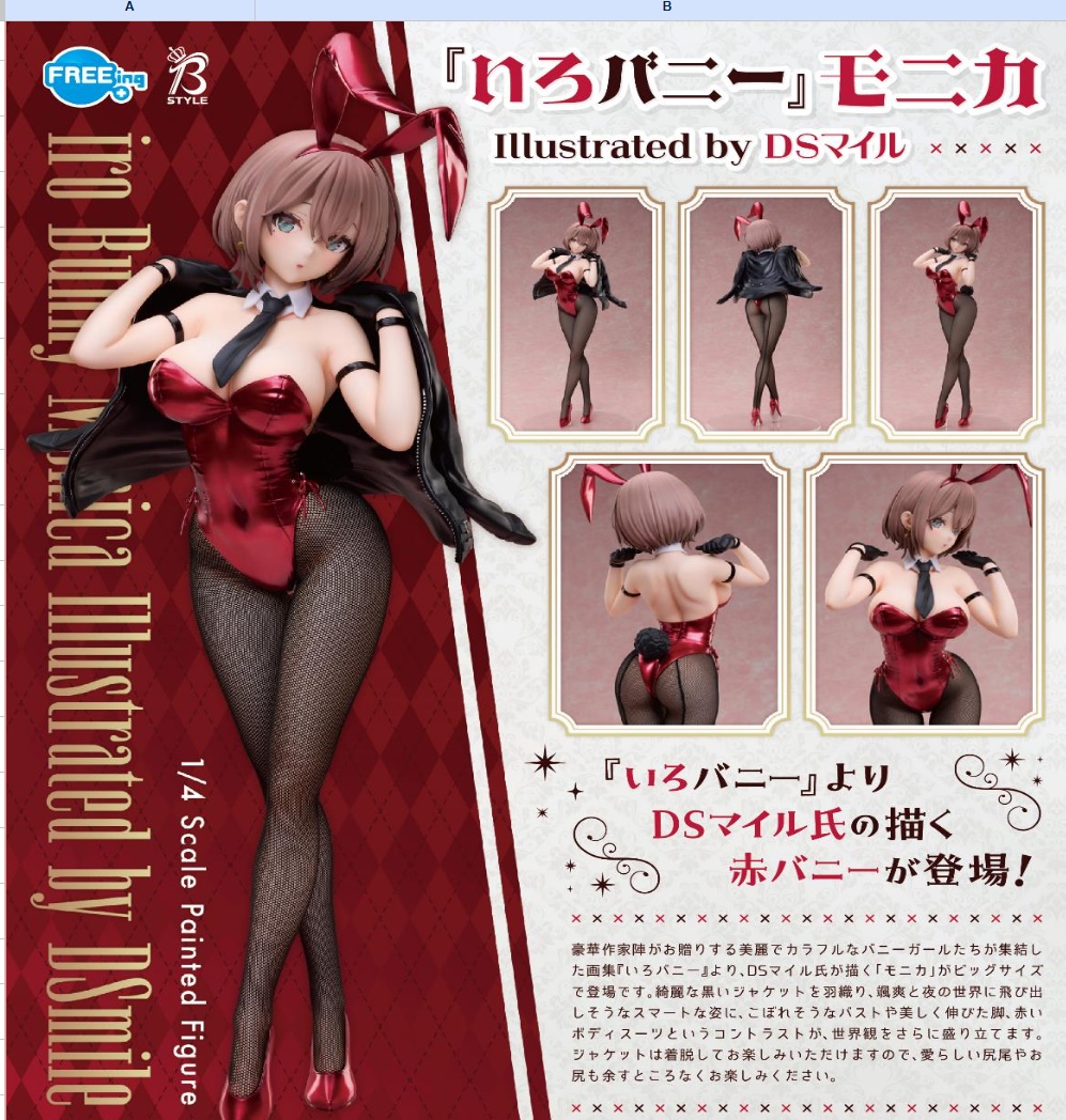 [เปิดจอง] B-style iro Bunny Monica Illustrated by DSmile Pre-painted Complete Figure
