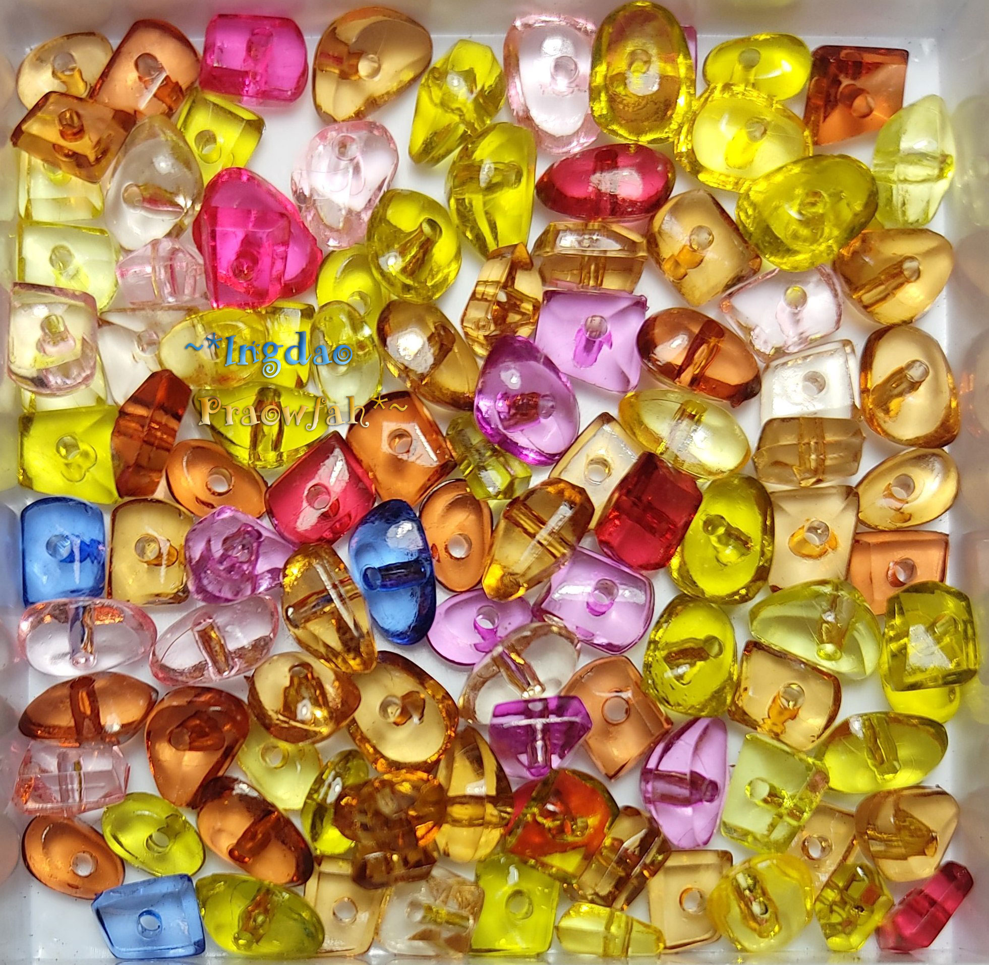 1538mt ลูกปัดทรงหินเกล็ด คละทรง ขนาด 4-9 มิล. (100 ชิ้น)