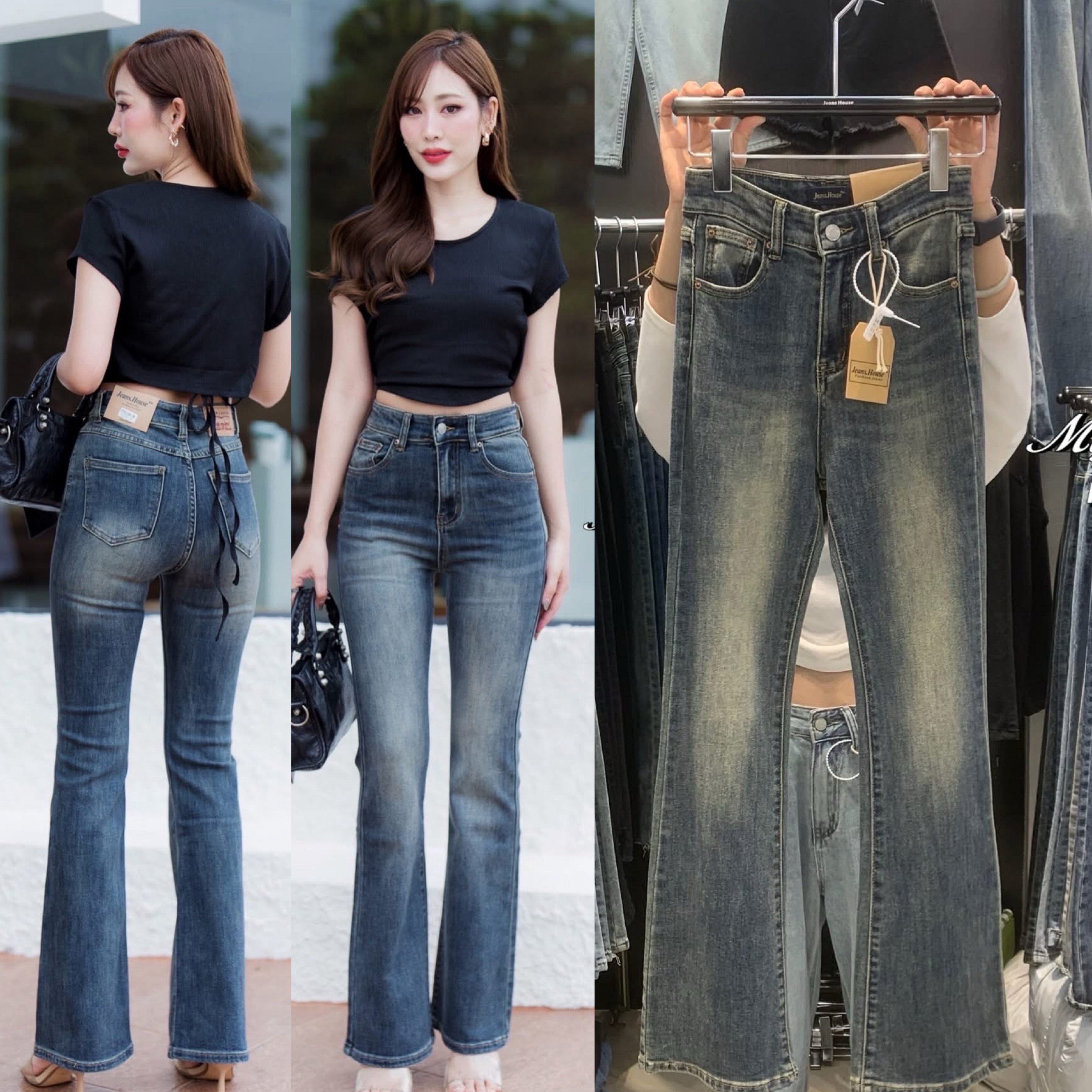 กางเกงยีนส์ขาม้ายาว ทรงเอวสูงงงง ผ้านิ่มมากๆๆ เนื้อผ้านิ่มหนา ยืดหยุ่นได้เยอะ ใส่ทรงเป๊ะเข้ารูป ปลายขากลวงสวย ใส่แล้วเพรียวสุดๆ สีฟอกก็สวย ใส่สบาย : สินค้าคุณภาพ (พร้อมส่ง)