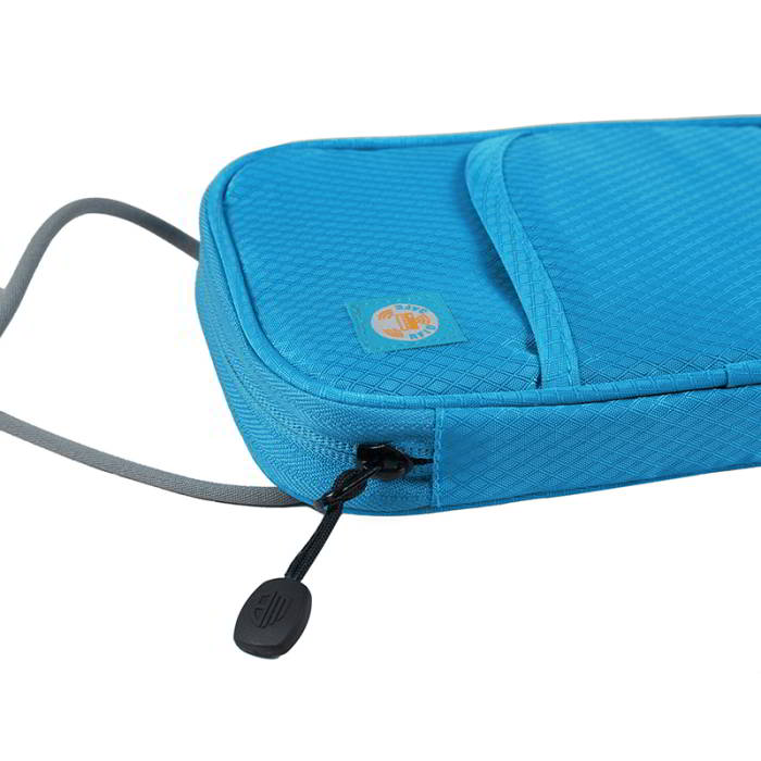 กระเป๋าใส่พาสปอร์ตห้อยคอ คล้องคอได้ กระเป๋าใส่หนังสือเดินทาง ป้องกันการขโมยข้อมูลบัตรเครดิตด้วยคลื่น RFID (Blue)