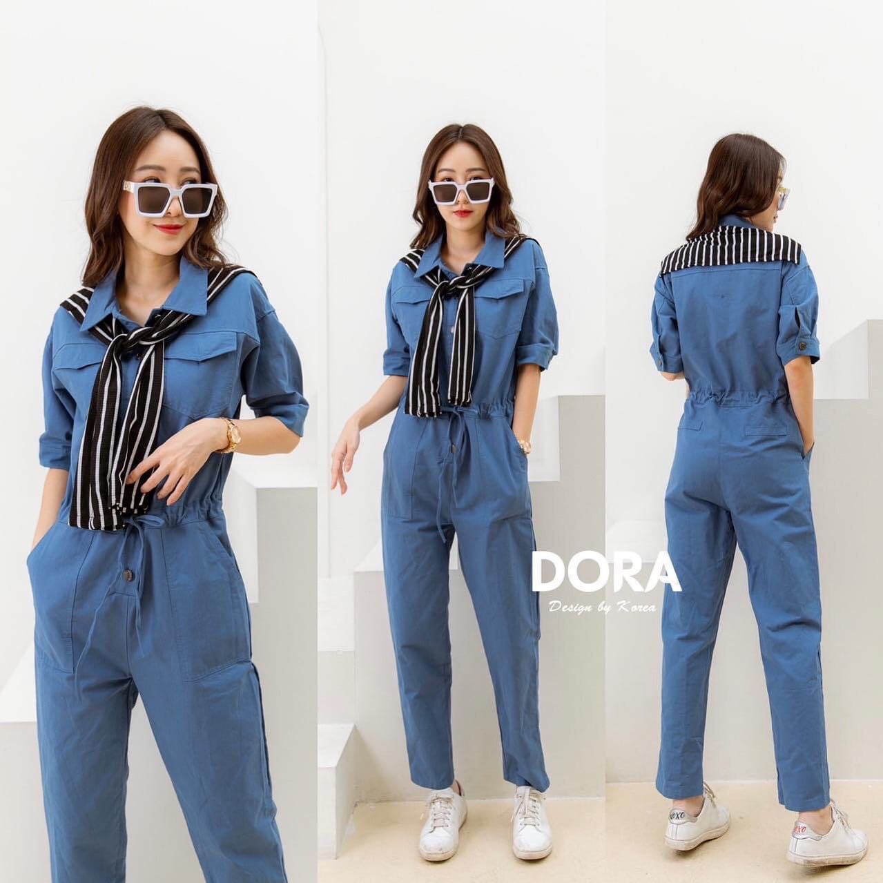 Jumpsuit +ผ้าผูกคอ ตัวยาว ผ้าไม่หนามาก มีผ้าผูกคอถอด ออกได้ เก๋ๆ เอวปรับได้ ทรงสวย . สินค้าคุณภาพ (พร้อมส่ง)