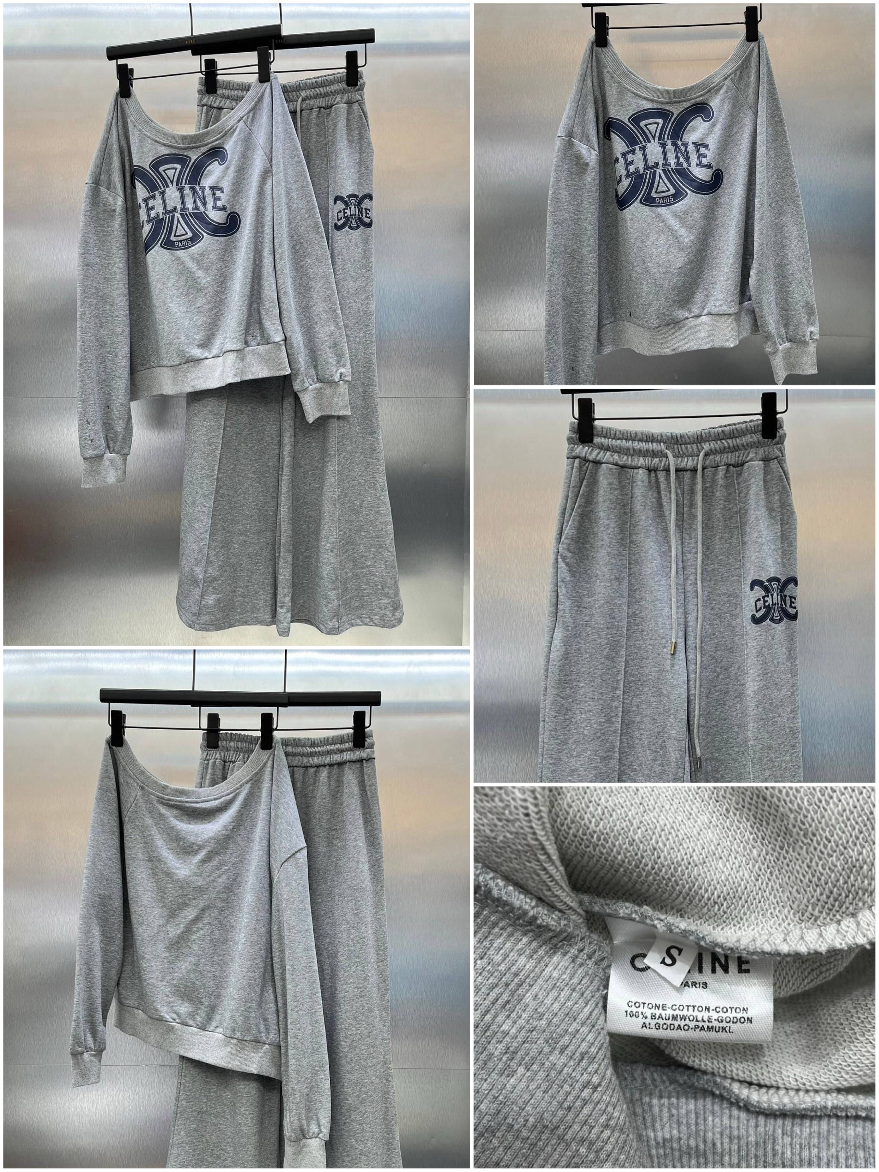 ชุดเซต เสื้อสเวตเตอร์ ปาดไหล่ ลายLogo สวยเกร๋ เข้าชุดกางเกง ทรงสวย ผ้าใส่สบาย งานสวยไฮเอ็น ใส่สบาย : สินค้าคุณภาพ (พร้อมส่ง)