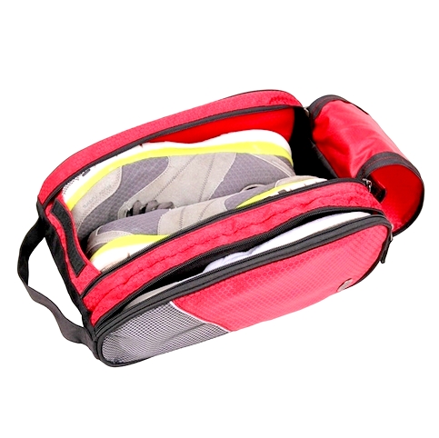 กระเป๋าใส่รองเท้ากันน้ำ สำหรับเดินทาง เล่นกีฬา ผลิตจากโพลีเอสเตอร์คุณภาพสูง เบา ทนทาน มีกระเป๋าซิปด้านข้าง