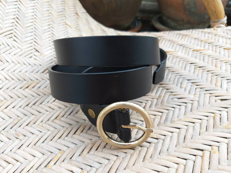 เข็มขัดหนังแท้หัวกลม สวยมาก (ของใหม่)