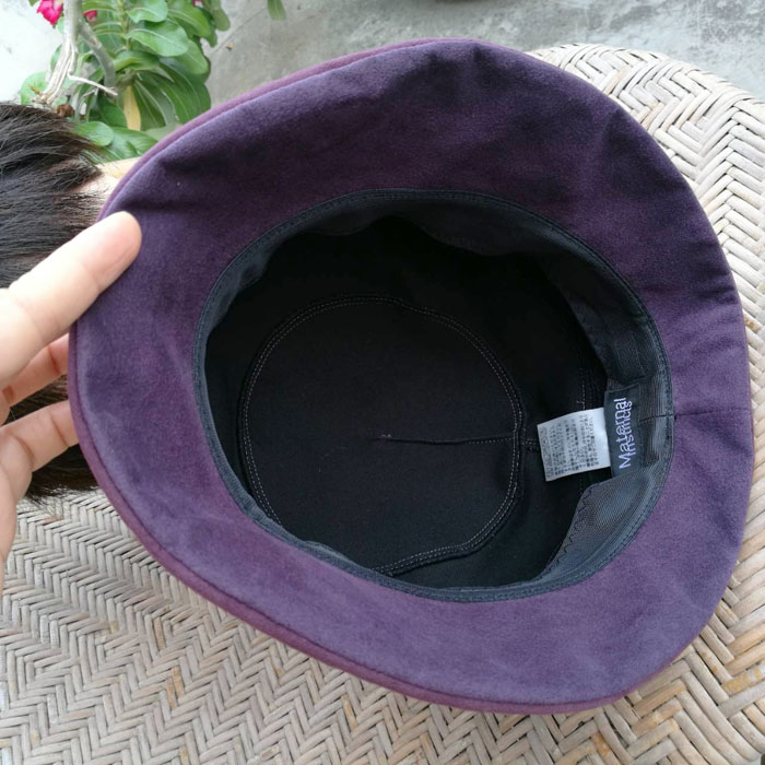 หมวกปีกกว้างผ้ากำมะหยี่ สวยมาก (ของใหม่)