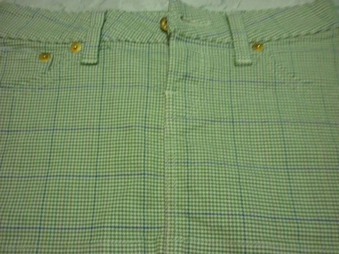 กระโปรงผ้ายีนส์ลายชิโนริ น่ารัก Made in Japan 29-32-10