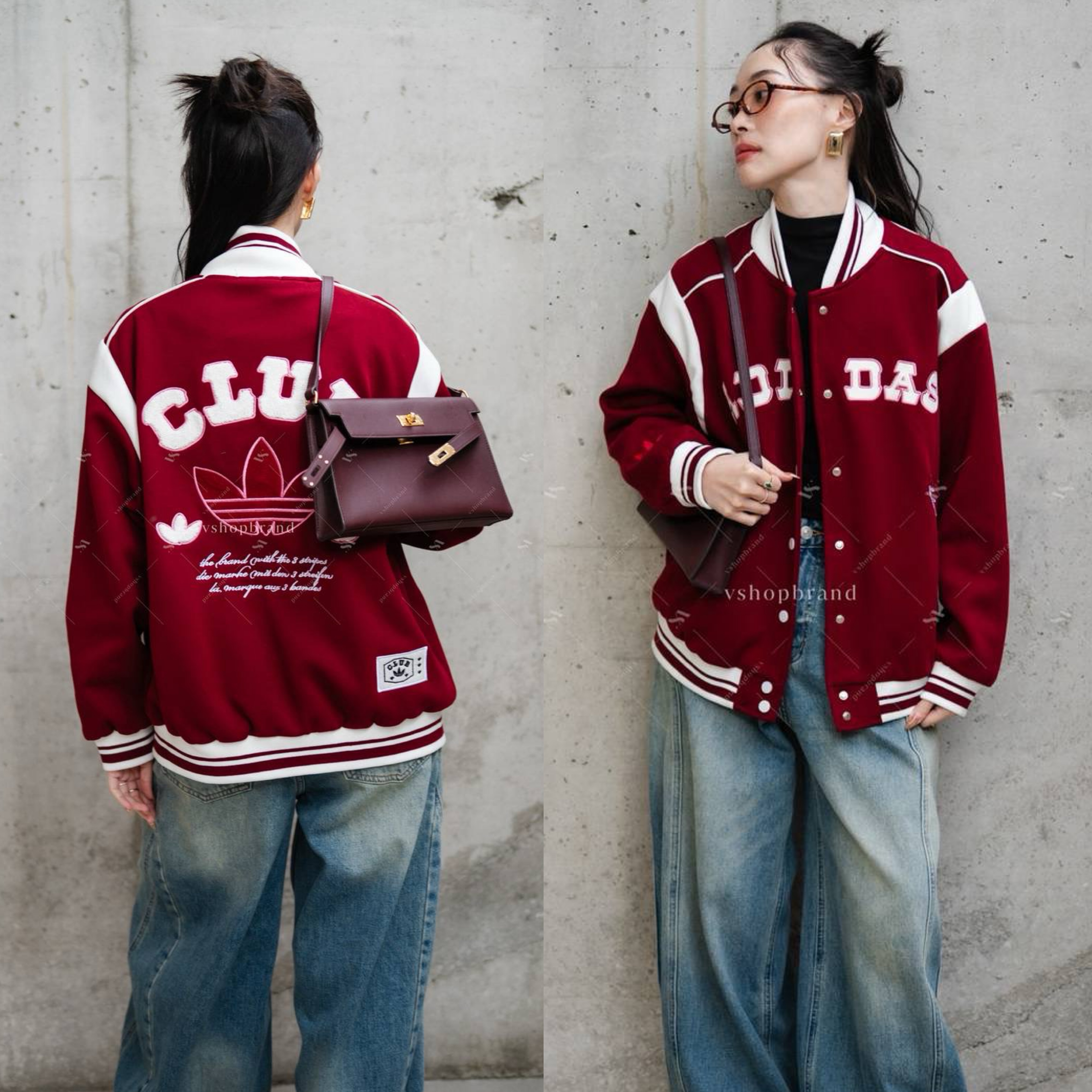 แจ็คเก็ตขลิบขอบปัก A.Di.das กระดุมแป๊ก ใส่สบาย : สินค้าคุณภาพ (พร้อมส่ง)