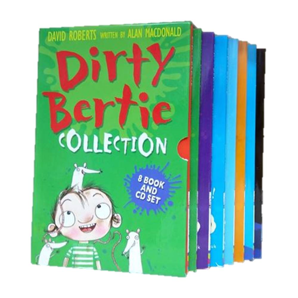 David Roberts & Alan Macdonald : David Roberts & Alan Macdonald : Dirty Bertie Book and CD Collection in a Slipcase Box เซตหนังสือแนวขำขัน เดอร์ตี้เบอร์ตี้ หนังสือพร้อมซีดี 8 เล่ม พร้อมกล่อง