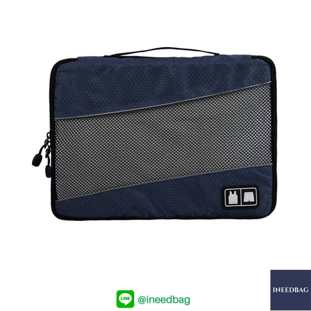 Bagsmart กระเป๋าจัดระเบียบเดินทาง 4 ใบต่อชุด ใส่เสื้อผ้า ชั้นใน ถุงเท้า เข็มขัด (ฺNavy Blue) (Bagsmart Packing Cubes 4-Pcs Travel Organizer)