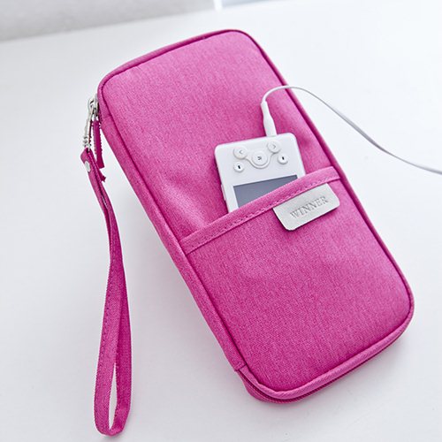 กระเป๋าใส่พาสปอร์ต กระเป๋าใส่หนังสือเดินทาง เอกสารสำคัญ มีสายคล้องมือ พกพาสะดวก ผลิตจากโพลีเอสเตอร์ กันน้ำ คุณภาพดี