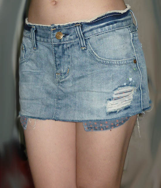 #1กระโปรงยีนส์เป๋าแลบ made in Korea 32-36-8.5