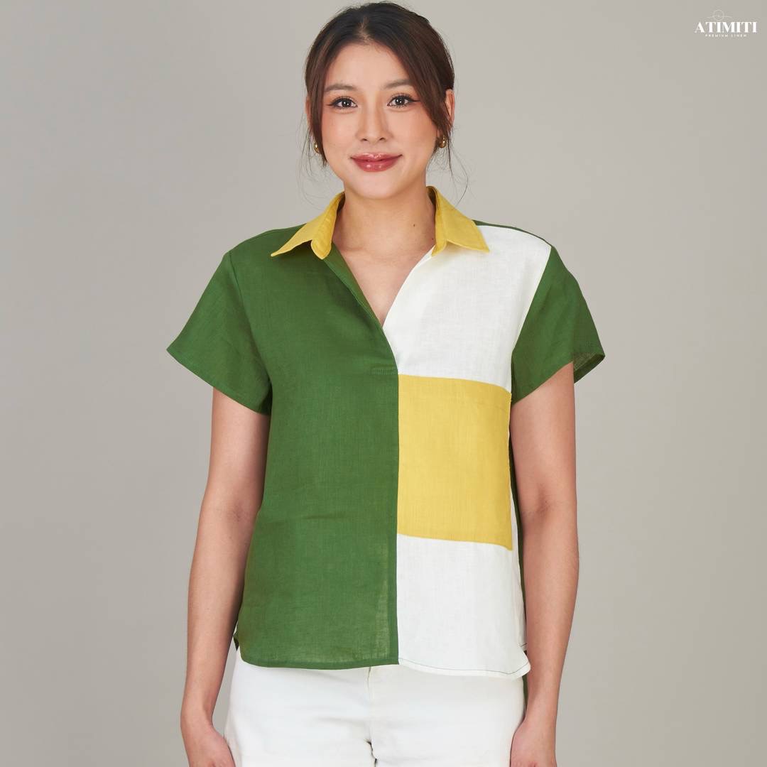 เสื้อปกแขนสั้น ลินินแท้ 100% ใส่สบาย : สินค้าคุณภาพ (พร้อมส่ง)