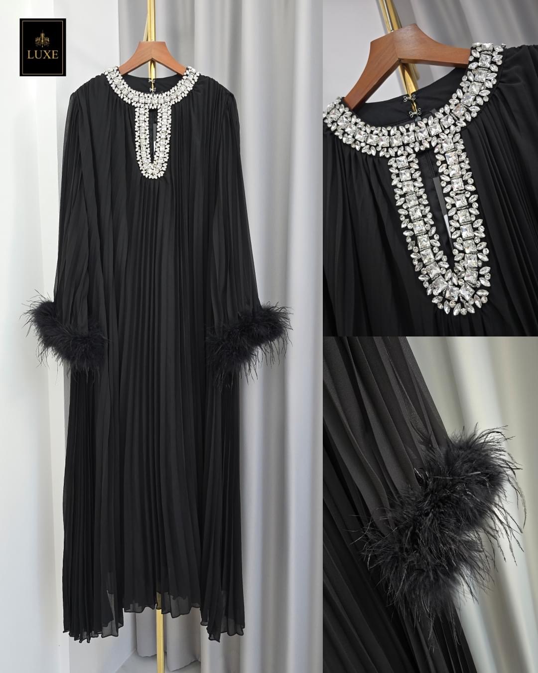 เดรสแขนยาว กระโปรงบานตัวปล่อย คัตติ้งประณีต กรุยกราย ใส่สบาย : สินค้าคุณภาพ (พร้อมส่ง)