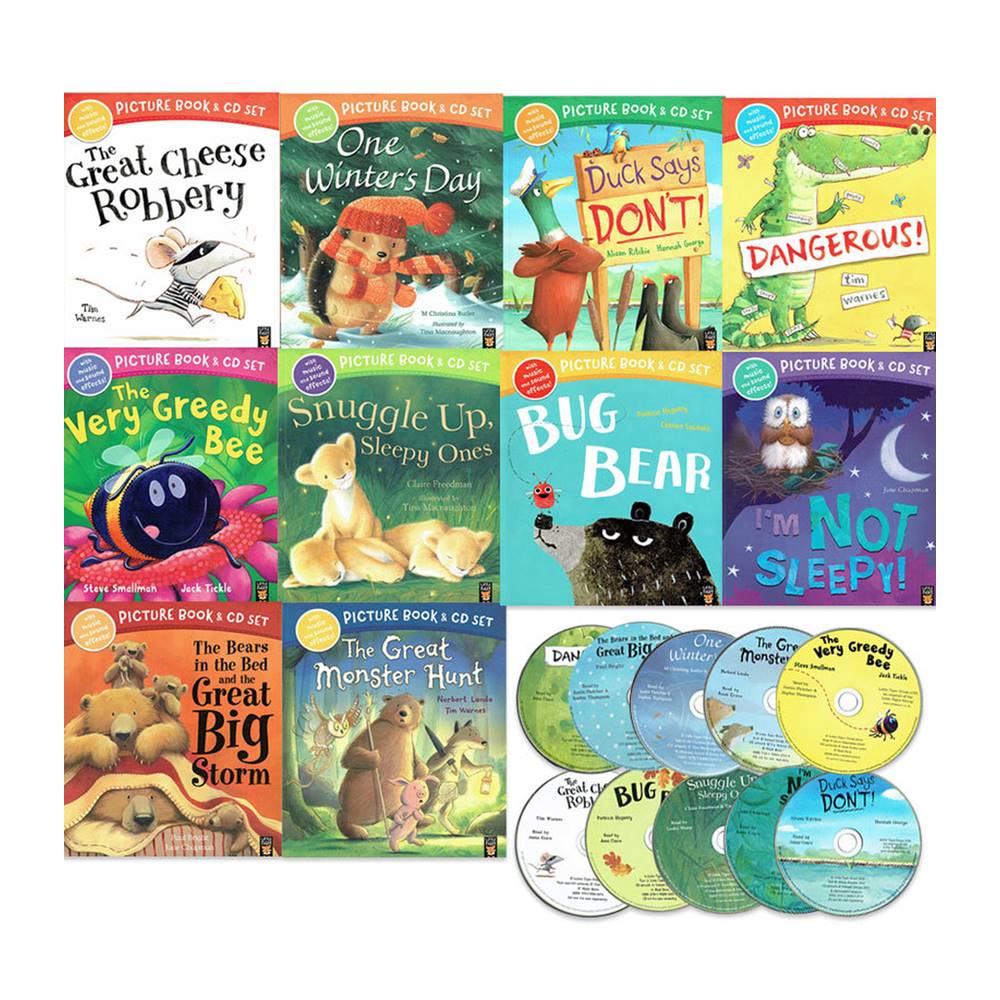 Little Tiger Press : 10 Picture Book and CD Sets : The Great Cheese Robbery and Other Stories Collection เซตหนังสือนิทานภาพพร้อมซีดี 10 เล่ม