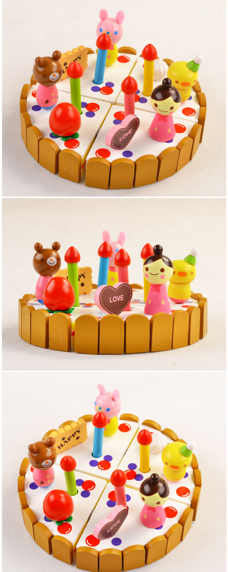 ของเล่นไม้ เซตตกแต่งหน้าเค้ก ของเล่นเค้กไม้ ของเล่นเด็กผู้หญิง ของเล่นทำอาหาร Wooden Decoration Cake Set by Mother Garden