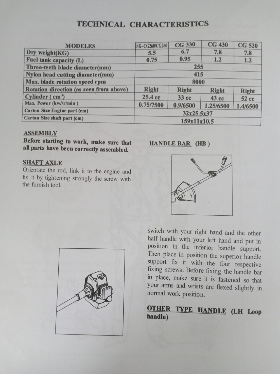 เครื่องตัดหญ้าสะพายบ่า SKYLINE รุ่น SK-CG260 แถมใบมีดวงเดือนและใบมีดตรง รุ่นน้ำหนักเบา 5.8 กก.ผู้หญิงใช้งานได้