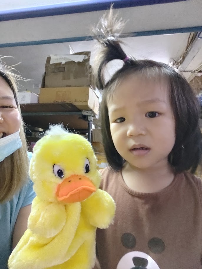 ตุ๊กตามือ หุ่นมือลูกเป็ด ขนฟูนุ่มนิ่ม ของเล่นเด็ก