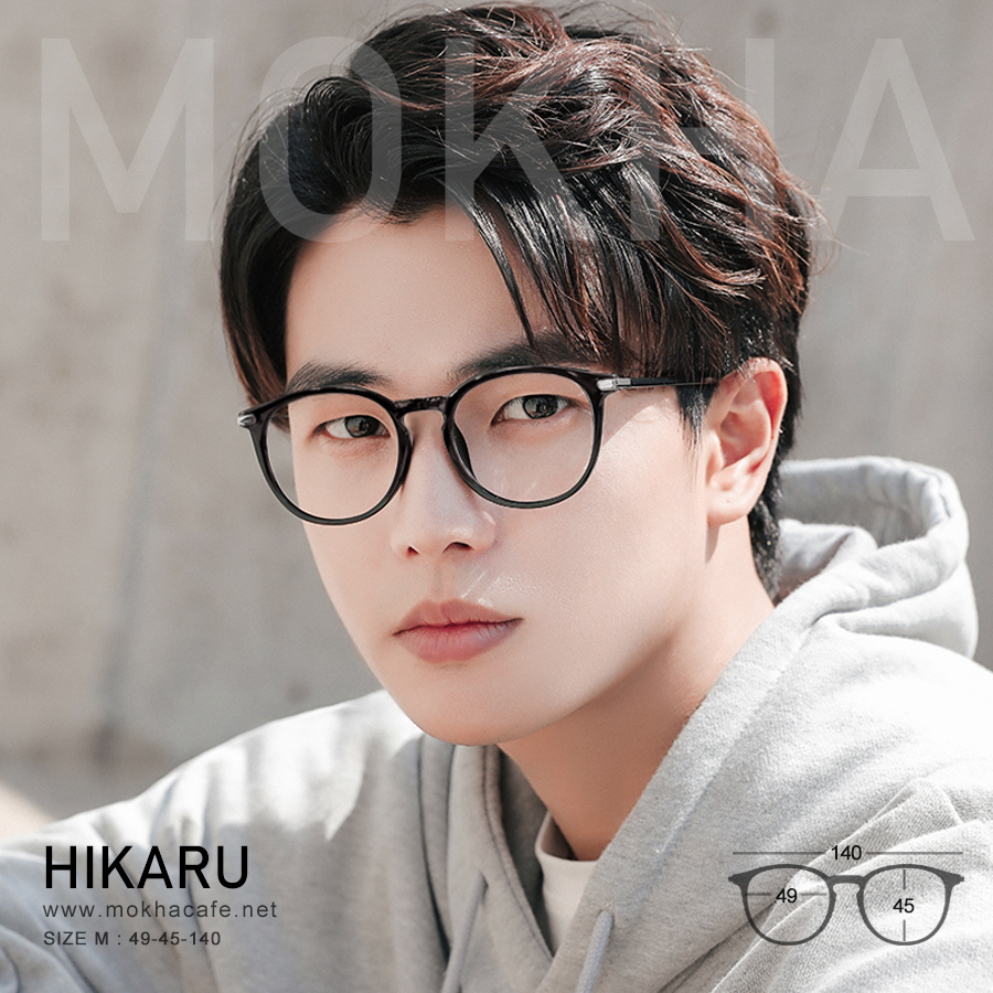 HIKARU - grey แว่นตาทรงหยดน้ำ กรอบพลาสติกยืดหยุ่น TR90 ขาลวดโลหะ กว้าง 140 มม. (sizeM) H45 19g