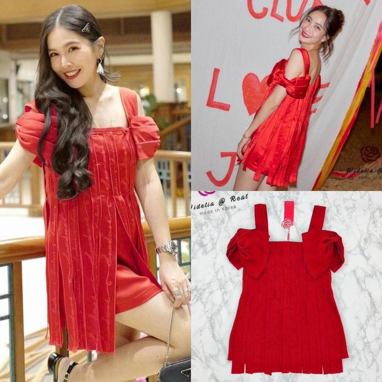 เดรสสั้นตัวสวยทรงดี ผ้าเนื้อสวยมี Texture ลายสวยทั้งตัว กิมมิค น่ารักด้วยโบใหญ่เกาะแขน ตัวเดรสทรงสวย เย็บชิ้นผ้าเป็นริ้วเส้น งานละเอียดขั้นสุด ใส่สบาย สินค้าคุณภาพ (พร้อมส่ง)