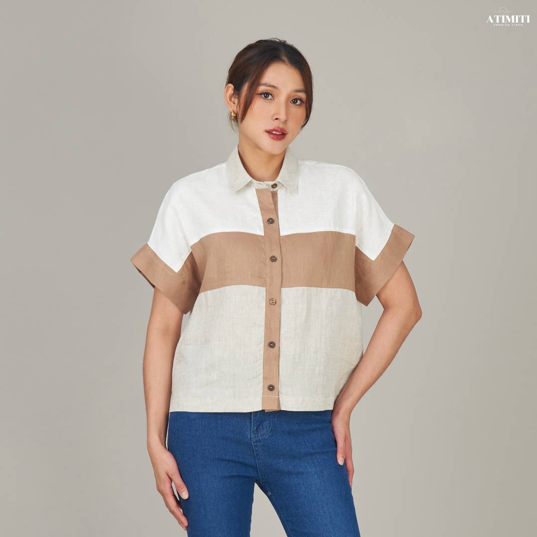 เสื้อปกแขนสั้น ลินินแท้ 100% ใส่สบาย : สินค้าคุณภาพ (พร้อมส่ง)