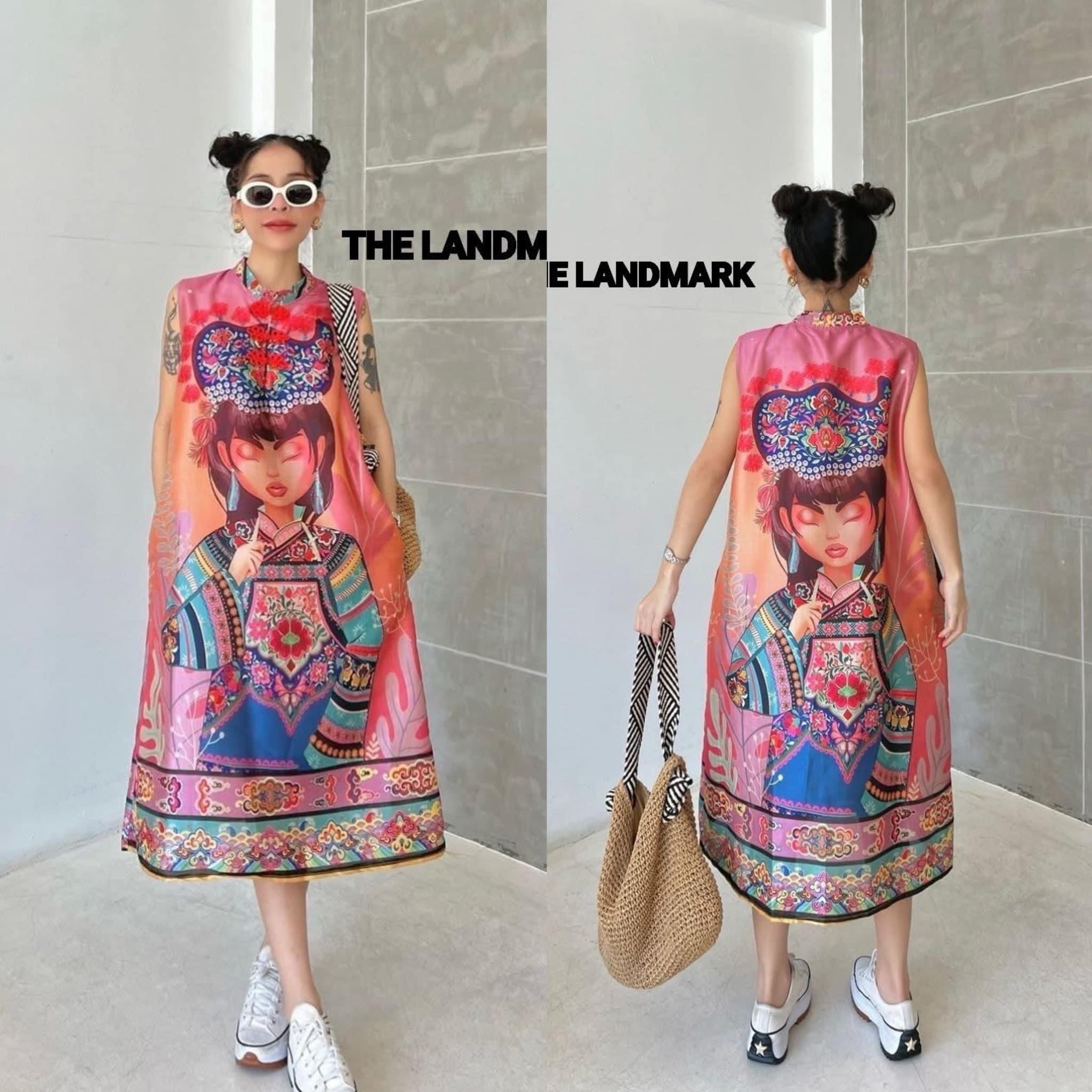 กี่เพ้า เดรสผ้าไหมอินเดียพิมพ์ลาย ดีไซน์กี่เพ้าแขนกุด กระดุมผ้าเปิดได้ สวมใส่ง่าย แพทเทิร์นA ใส่สบาย ใส่สบาย : สินค้าคุณภาพ (พร้อมส่ง)