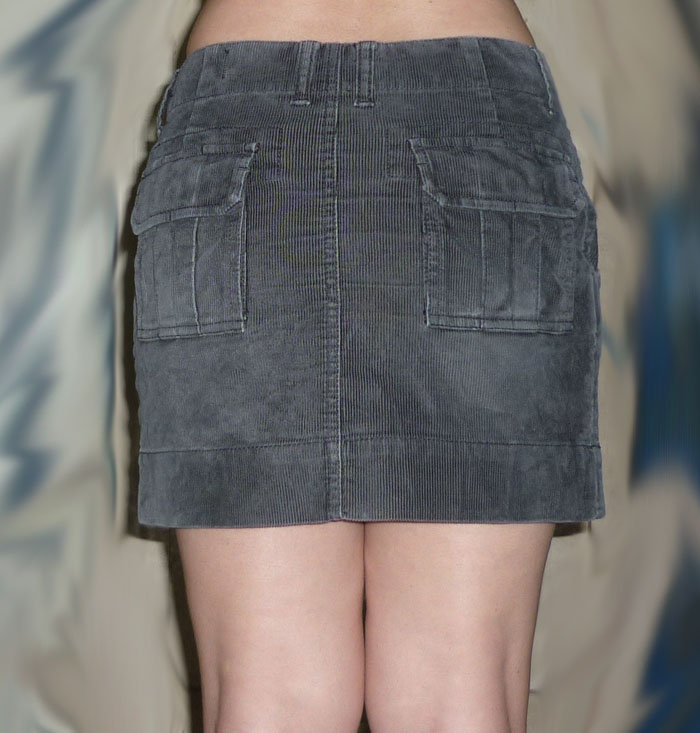 กระโปรงผ้าลูกฟูกเนื้อดีมาก สีดำฟอก 30-35-13