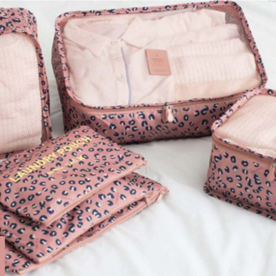 กระเป๋าจัดระเบียบเดินทาง กระเป๋าจัดระเบียบเสื้อผ้า 6 ใบ จัดกระเป๋าเดินทาง กันน้ำ ใส่เสื้อผ้า ชุดชั้นใน เครื่องสำอาง มี 5 สีให้เลือก