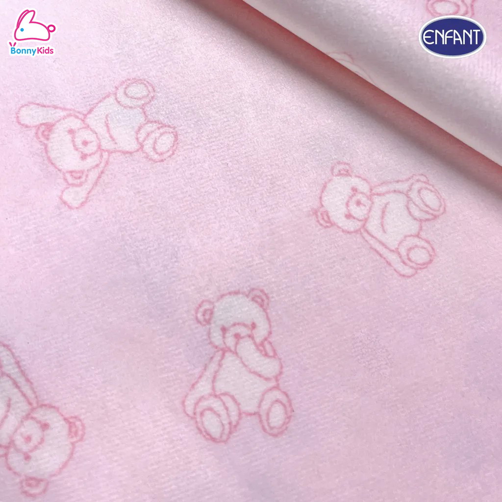 (15895-96) ENFANT (อองฟองต์) Mattress Protector ผ้ารองกันน้ำ Crytal Velvet (ผ้ากำมะหยี่นุ่ม) ลายตุ๊กตาหมี (2 ขนาด)