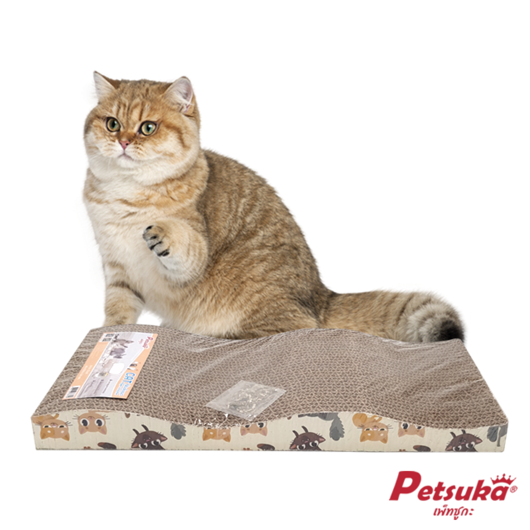 ที่ลับเล็บแมว Petsuka ลายการ์ตูน แบบคลื่น