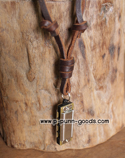 สร้อยหนัง จี้หีบเพลง Harmonica