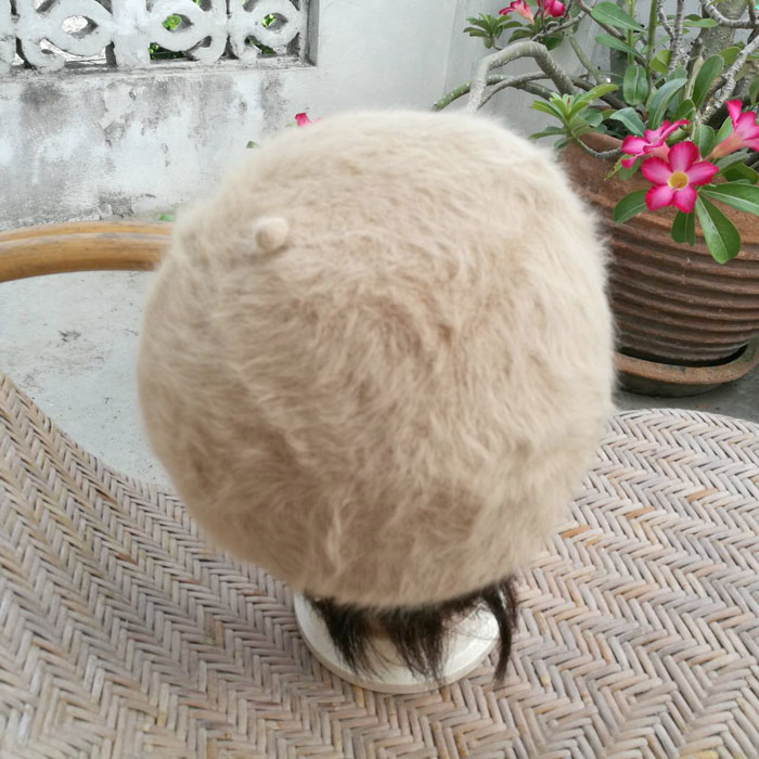 หมวกเบเร่ต์ขนกระต่ายแท้ นุ่มมากกก สีกาแฟน่ากิน