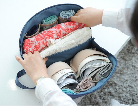 กระเป๋าใส่ชุดชั้นใน กางเกงชั้นใน ขนาดใหญ่พิเศษ แบ่งช่องสองด้าน ใส่ได้หลายตัว มี 4 สี 4 ลาย