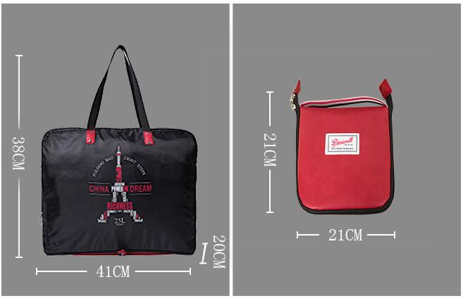 DINIWELL กระเป๋าช้อปปิ้ง กระเป่าเดินทางพับเก็บได้ ความจุ 25 ลิตร ผลิตจากไนล่อนกันน้ำแข็งแรง มี 2 ลายให้เลือก